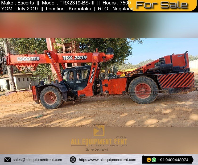 23 Ton Class New Generation Franna Crane Escorts TRX2319 Nagaland Registered 2019 Model Available For Sale